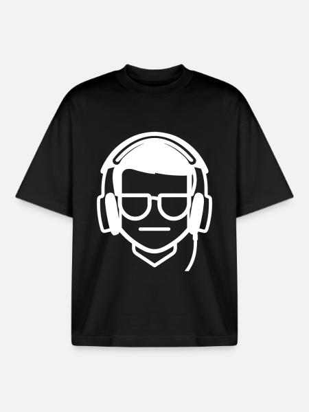 Gaming Geek Drawing - Boxy Heavyweight Unisex Organic T-Shirt by Stanley/Stella - black
