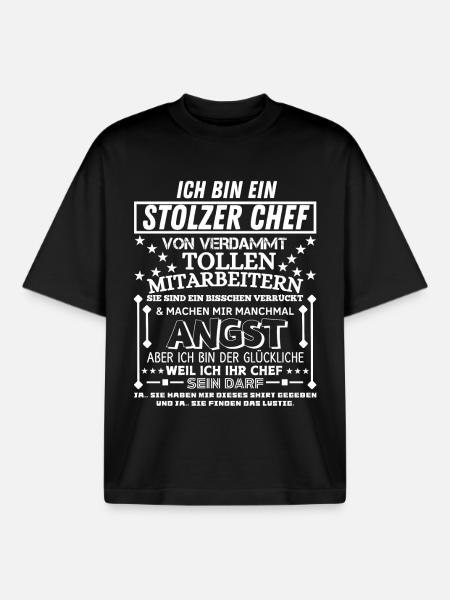 Stolt chef sjov gave til manager kontor - Stanley/Stella unisex boxy heavyweight T-shirt økologisk - sort