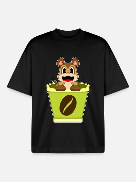 Erdmännchen Coffee to go Becher - Boxy Heavyweight Unisex Organic T-Shirt von Stanley/Stella - Schwarz
