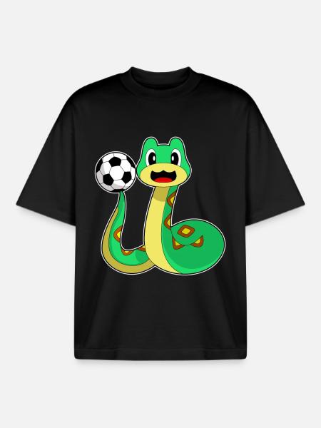 Snake Soccer Player Soccer - Boxy Heavyweight Unisex Organic T-Shirt by Stanley/Stella - black