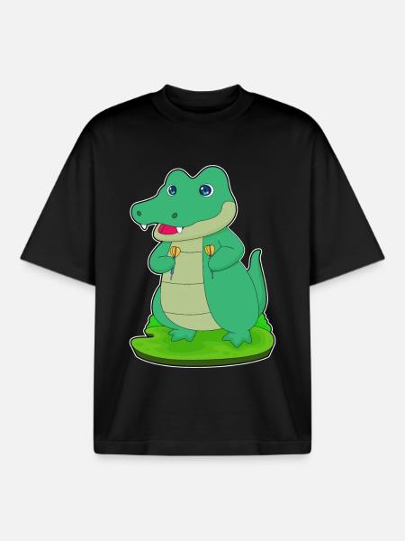 Crocodile Dart Dart - Boxy Heavyweight Unisex Organic T-Shirt by Stanley/Stella - black