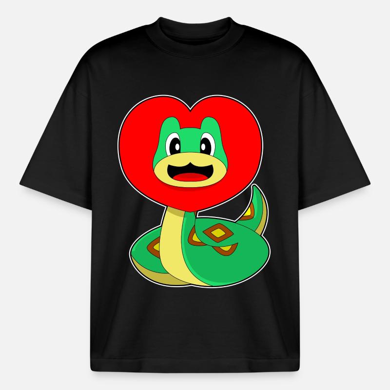 Cœur de serpent - T-shirt unisexe boxy épais biologique Stanley/Stella - noir