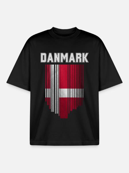 Flag of Denmark, Danish pride - Boxy Heavyweight Unisex Organic T-Shirt by Stanley/Stella - black
