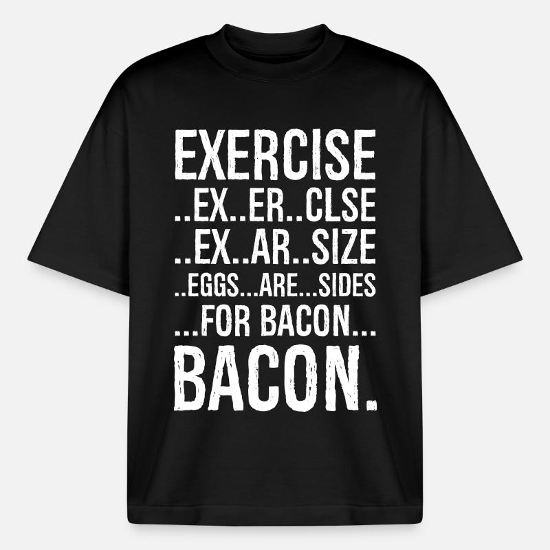 Exercise bacon - Heavyweight Boxy Unisex T-Shirt by Stanley/Stella - black