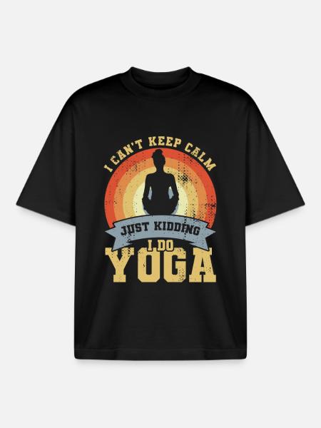 Yoga Joke - Boxy Heavyweight Unisex Organic T-Shirt by Stanley/Stella - black