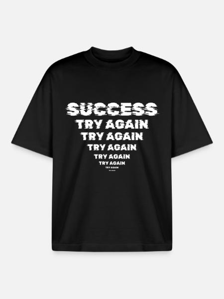 Success Motivation Perseverance Entrepreneur - Boxy Heavyweight Unisex Organic T-Shirt by Stanley/Stella - black