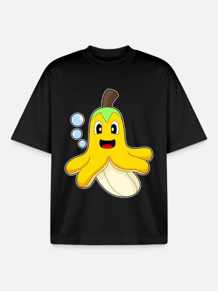 Octopus Banana - Boxy Heavyweight Unisex Organic T-Shirt by Stanley/Stella - black