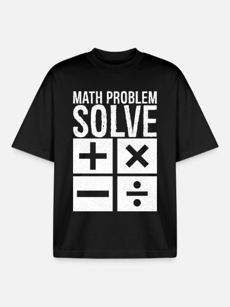 math problem solve - Boxy Heavyweight Unisex Organic T-Shirt by Stanley/Stella - black