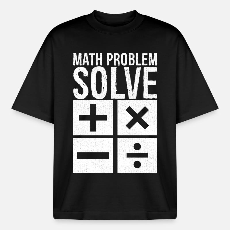 math problem solve - Heavyweight Boxy Unisex T-Shirt by Stanley/Stella - black