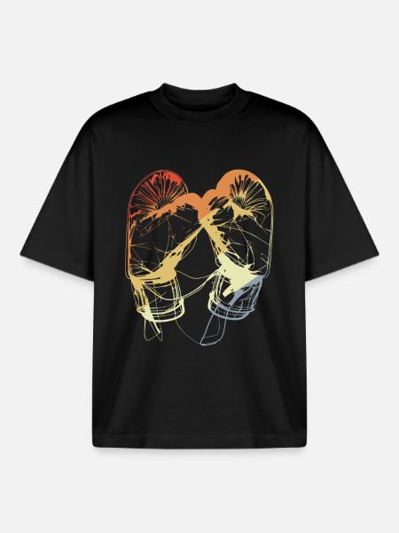 Gants de boxe rétro - T-shirt unisexe boxy épais biologique Stanley/Stella - noir