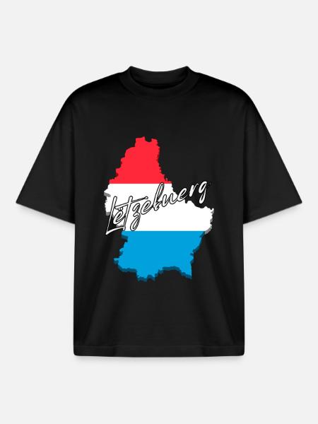 Luxembourg Pride, Luxembourg flag - Boxy Heavyweight Unisex Organic T-Shirt by Stanley/Stella - black