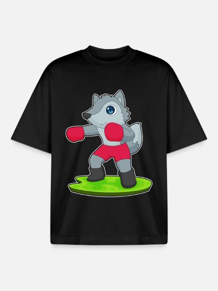 Wolf Boxer Boxhandschuhe Boxen - Boxy Heavyweight Unisex Organic T-Shirt von Stanley/Stella - Schwarz