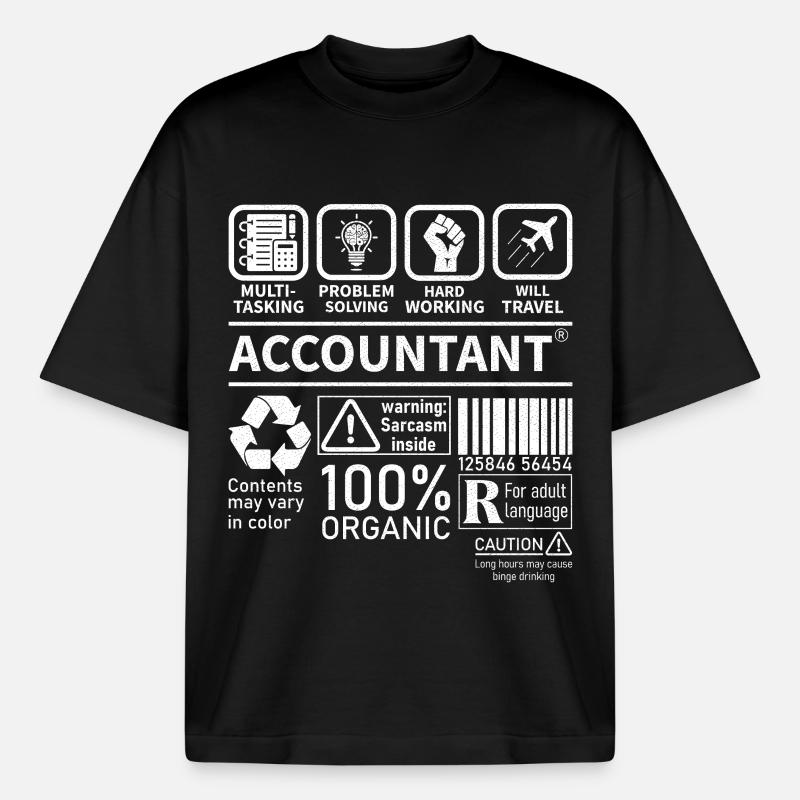 Comptable Multi Tasking Résolution de problèmes - T-shirt unisexe boxy épais biologique Stanley/Stella - noir