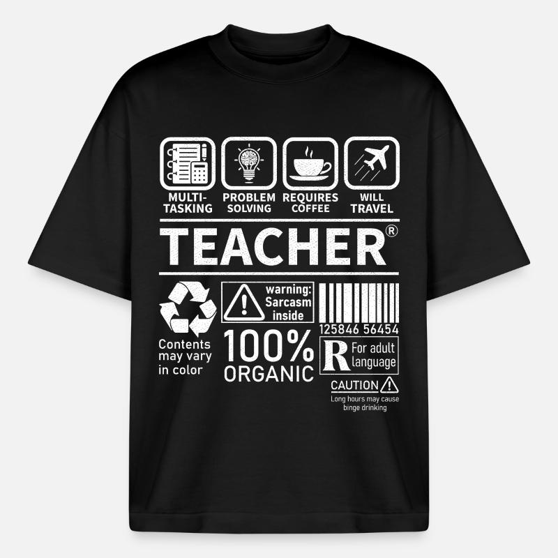 Teacher multi tasking problem solving requires - Boxy Heavyweight Unisex Organic T-Shirt von Stanley/Stella - Schwarz
