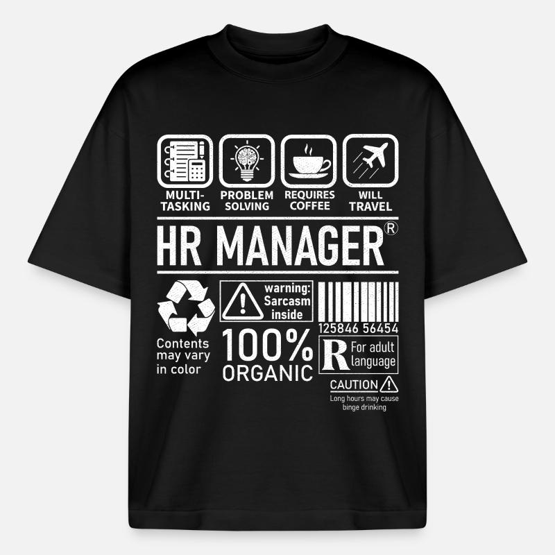 Hr Manager multi tasking problem solving - Boxy Heavyweight Unisex Organic T-Shirt by Stanley/Stella - black