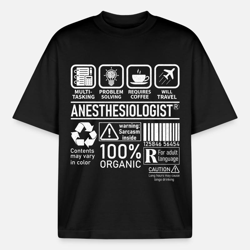 Anestesista multi tasking problem solving - Stanley/Stella Heavyweight Boxy T-shirt unisex - nero