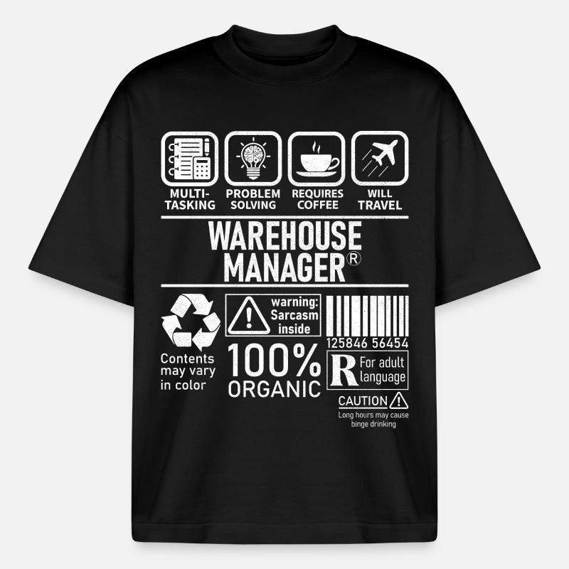 Warehouse Manager multi tasking problem solving - Boxy Heavyweight Unisex Organic T-Shirt von Stanley/Stella - Schwarz