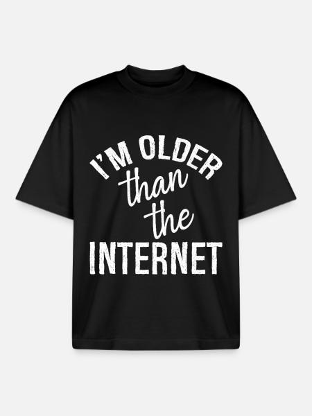 I'm older than the Internet - Boxy Heavyweight Unisex Organic T-Shirt by Stanley/Stella - black