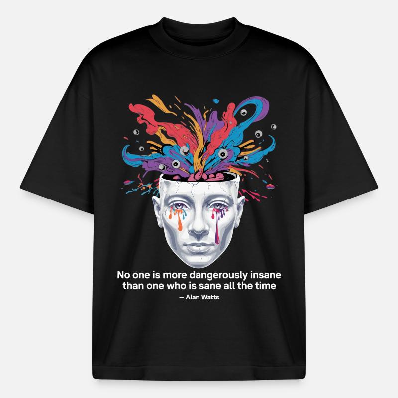 Entfesselter Geist | Watts Psychedelische Einsicht - Boxy Heavyweight Unisex Organic T-Shirt von Stanley/Stella - Schwarz
