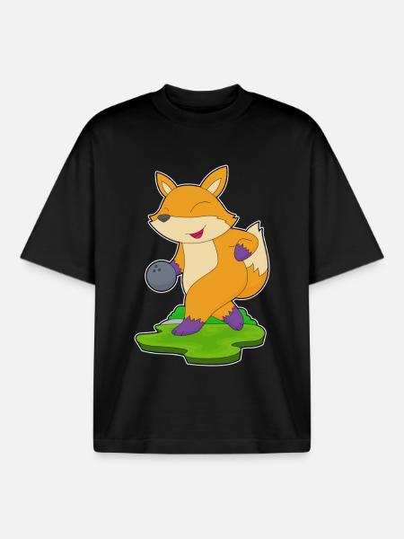 Fox Bowling Bowling Ball - Boxy Heavyweight Unisex Organic T-Shirt by Stanley/Stella - black