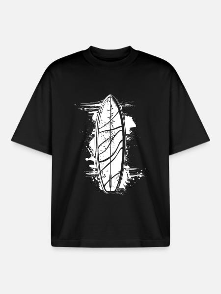 Surfboard Street Art - Boxy Heavyweight Unisex Organic T-Shirt by Stanley/Stella - black