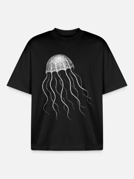 Méduse - T-shirt unisexe boxy épais biologique Stanley/Stella - noir