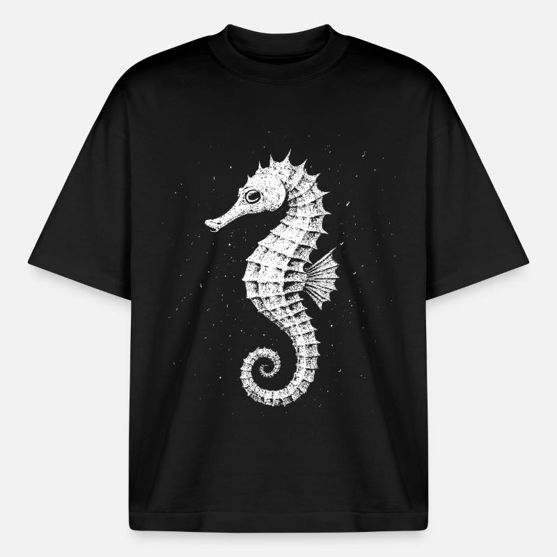 Seepferdchen - Boxy Heavyweight Unisex Organic T-Shirt von Stanley/Stella - Schwarz
