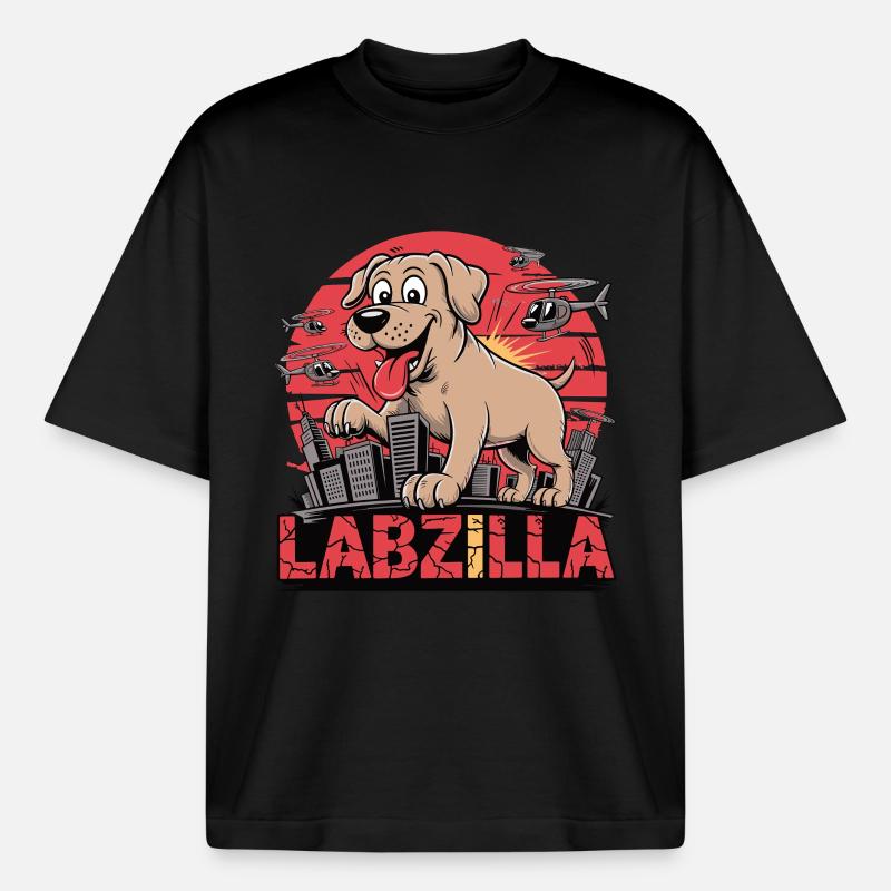 Labzilla – Der gute Junge im Großstadteinsatz - Boxy Heavyweight Unisex Organic T-Shirt von Stanley/Stella - Schwarz