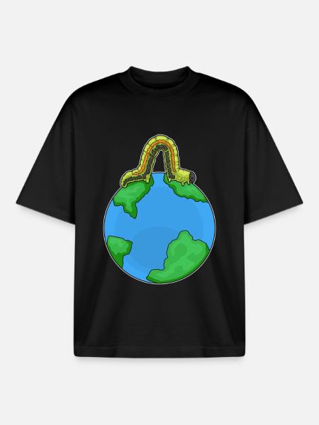 Raupe Erdkugel - Boxy Heavyweight Unisex Organic T-Shirt von Stanley/Stella - Schwarz