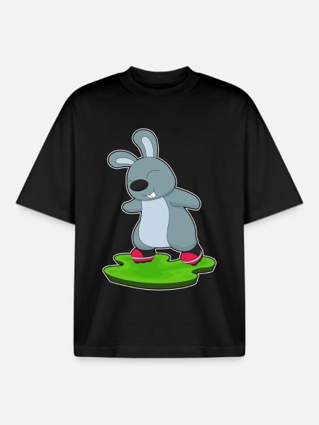 Hase Rollers Rollers - T-shirt unisexe boxy épais biologique Stanley/Stella - noir