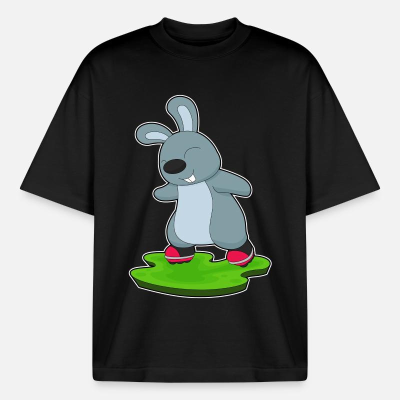 Hase Rollers Rollers - T-shirt unisexe boxy épais biologique Stanley/Stella - noir