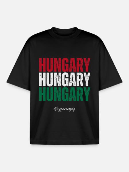 Hungarian pride, I love Hungary - Boxy Heavyweight Unisex Organic T-Shirt by Stanley/Stella - black