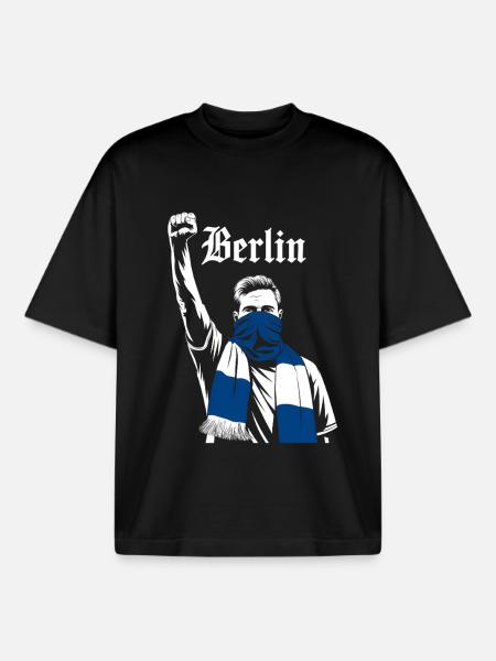 Berlin Demonstration Motif - Boxy Heavyweight Unisex Organic T-Shirt by Stanley/Stella - black