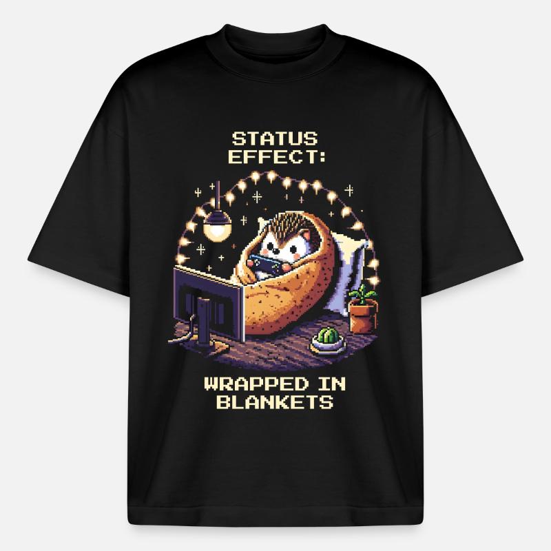 Status: Eingekuschelt in Decken - Boxy Heavyweight Unisex Organic T-Shirt von Stanley/Stella - Schwarz