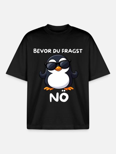 Penguin with sunglasses Lower Austria - Boxy Heavyweight Unisex Organic T-Shirt by Stanley/Stella - black