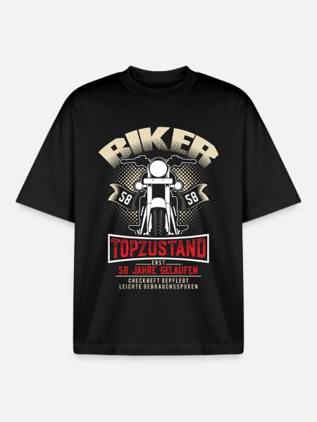 Moto 58e anniversaire - T-shirt unisexe boxy épais biologique Stanley/Stella - noir