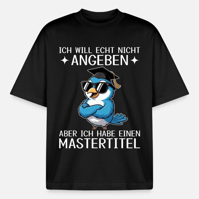 Master complété - Intitulé du Master - T-shirt unisexe boxy épais biologique Stanley/Stella - noir