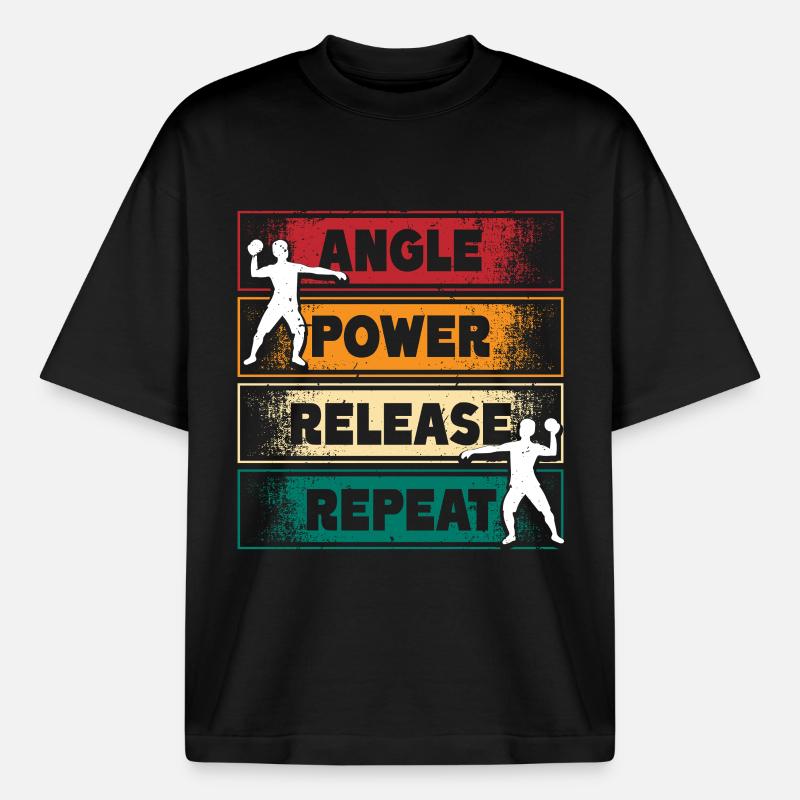 Kugelstoßen Kugelstoß Angle Power Release - Boxy Heavyweight Unisex Organic T-Shirt von Stanley/Stella - Schwarz
