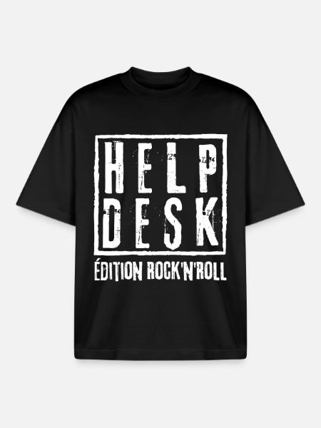 HELP DESK Edition Rock N Roll - T-shirt unisexe boxy épais biologique Stanley/Stella - noir