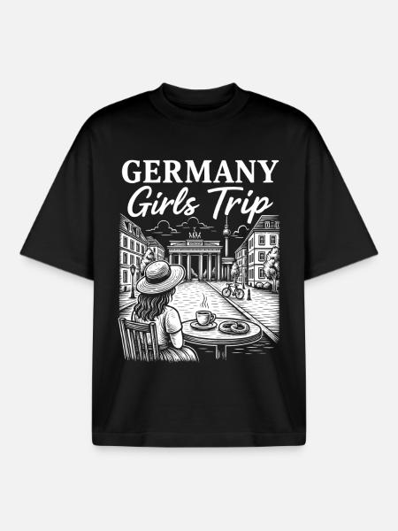 Deutschland Mädchenreise - Boxy Heavyweight Unisex Organic T-Shirt von Stanley/Stella - Schwarz