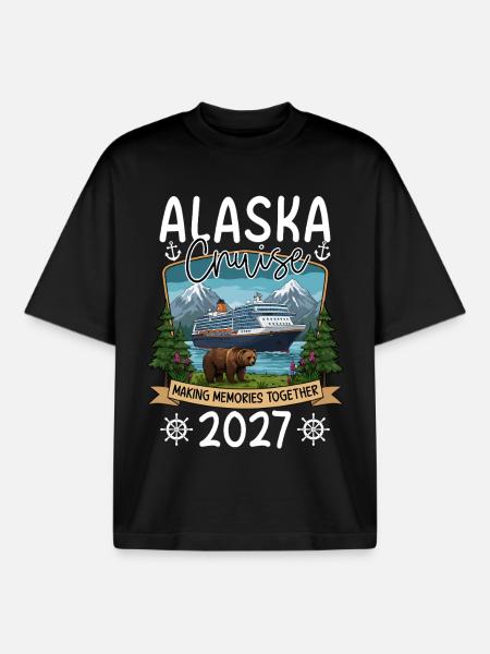 Alaska Kreuzfahrt Erinnerungsdesign - Boxy Heavyweight Unisex Organic T-Shirt von Stanley/Stella - Schwarz