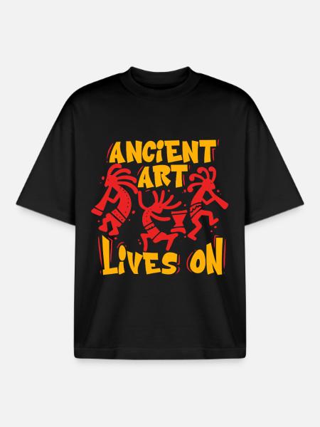 Petroglyph Petroglyphs Ancient Art Lives On - Boxy Heavyweight Unisex Organic T-Shirt by Stanley/Stella - black