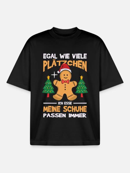 Weihnachtsgeschenk Plätzchen Lebkuchen Outfit - Boxy Heavyweight Unisex Organic T-Shirt von Stanley/Stella - Schwarz