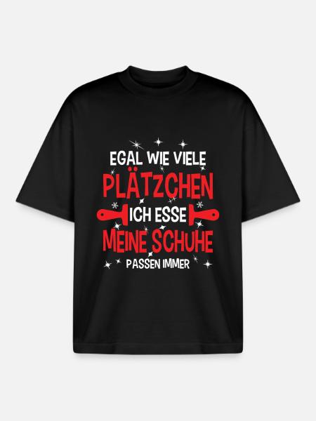 Weihnachtsgeschenk Plätzchen Wichteln Lustig - Boxy Heavyweight Unisex Organic T-Shirt von Stanley/Stella - Schwarz
