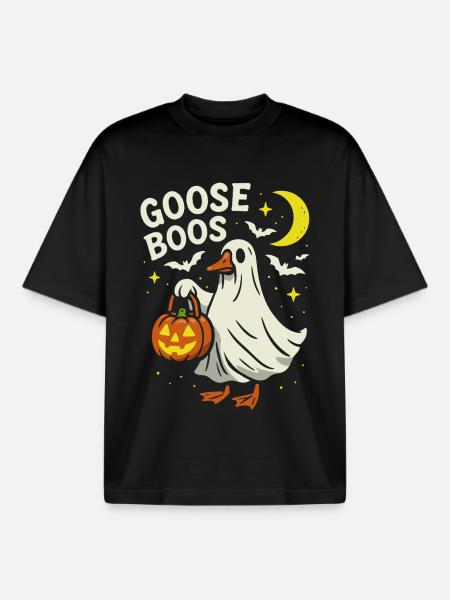 Goose Boos - Halloween Party Costume - Boxy Heavyweight Unisex Organic T-Shirt by Stanley/Stella - black