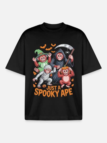 Espectáculo de monos embrujados para Halloween - Camiseta unisex boxy orgánica de Stanley/Stella - negro
