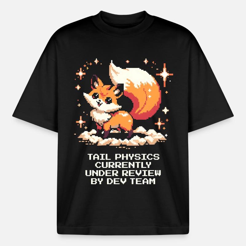 Schwanzphysik wird geprüft | Fuchs, Dev-Team - Boxy Heavyweight Unisex Organic T-Shirt von Stanley/Stella - Schwarz