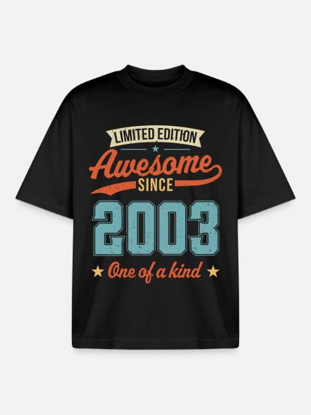 Awesome Since 2003 - Boxy Heavyweight Unisex Organic T-Shirt by Stanley/Stella - black