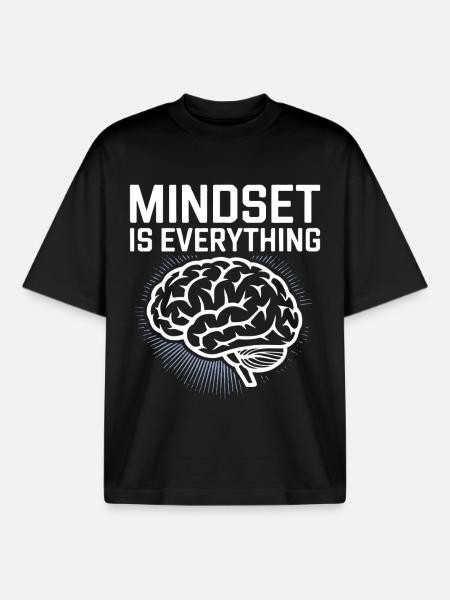 Mindset Ist Alles Gehirn Design - Boxy Heavyweight Unisex Organic T-Shirt von Stanley/Stella - Schwarz