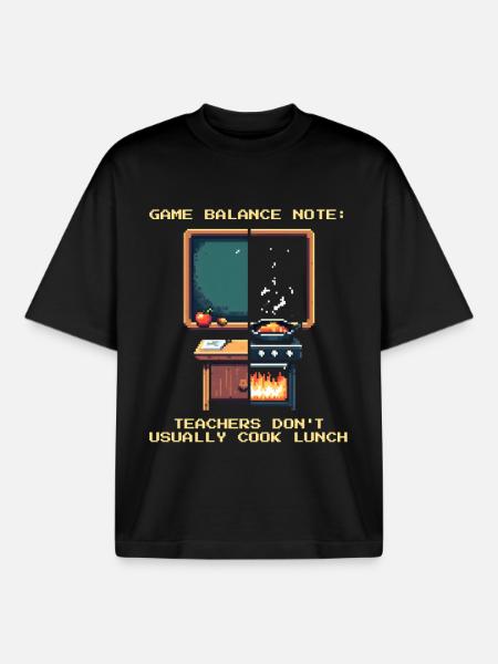 Balance note: Teachers don't cook | School - Boxy Heavyweight Unisex Organic T-Shirt by Stanley/Stella - black